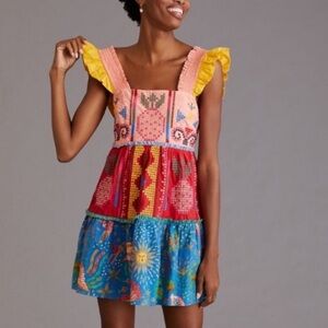 FARM Rio Colorblocked Mini Dress